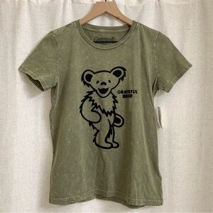 Grateful Dead for Lucky Brand Green Dye Velvet Graphic Tee XS NWT